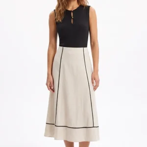 Falda Beige Lino