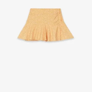 Falda Short Amarilla Flores Chica