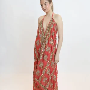 Vestido joya naranja 067