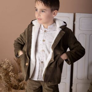 Abrigo niño de pana verde