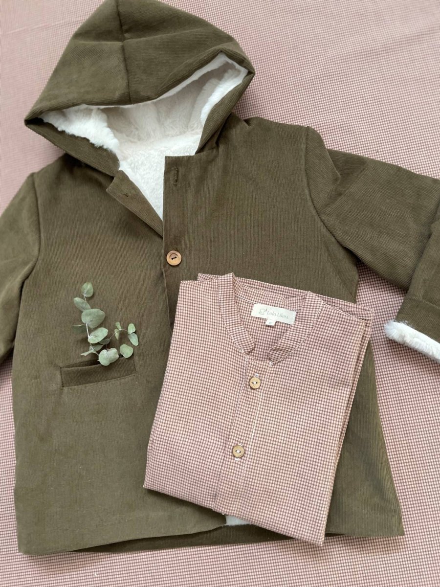 Abrigo niño de pana verde - Imagen 5
