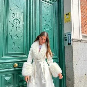 Abrigo vegano estrella long blanco