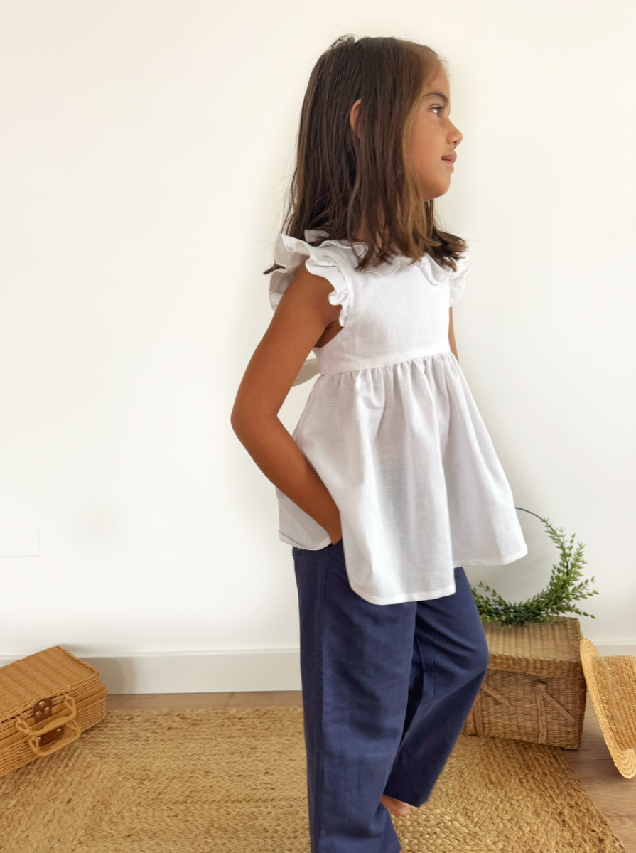 Blusa lino blanco lazada - Imagen 4