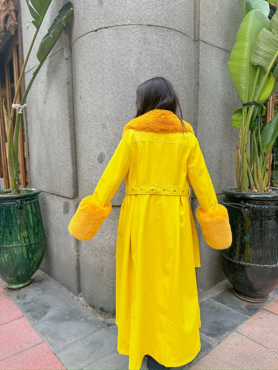 Abrigo vegano estrella long amarillo - Imagen 9