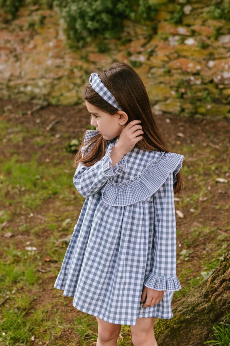 Vestido Vichy Azul Pizarra