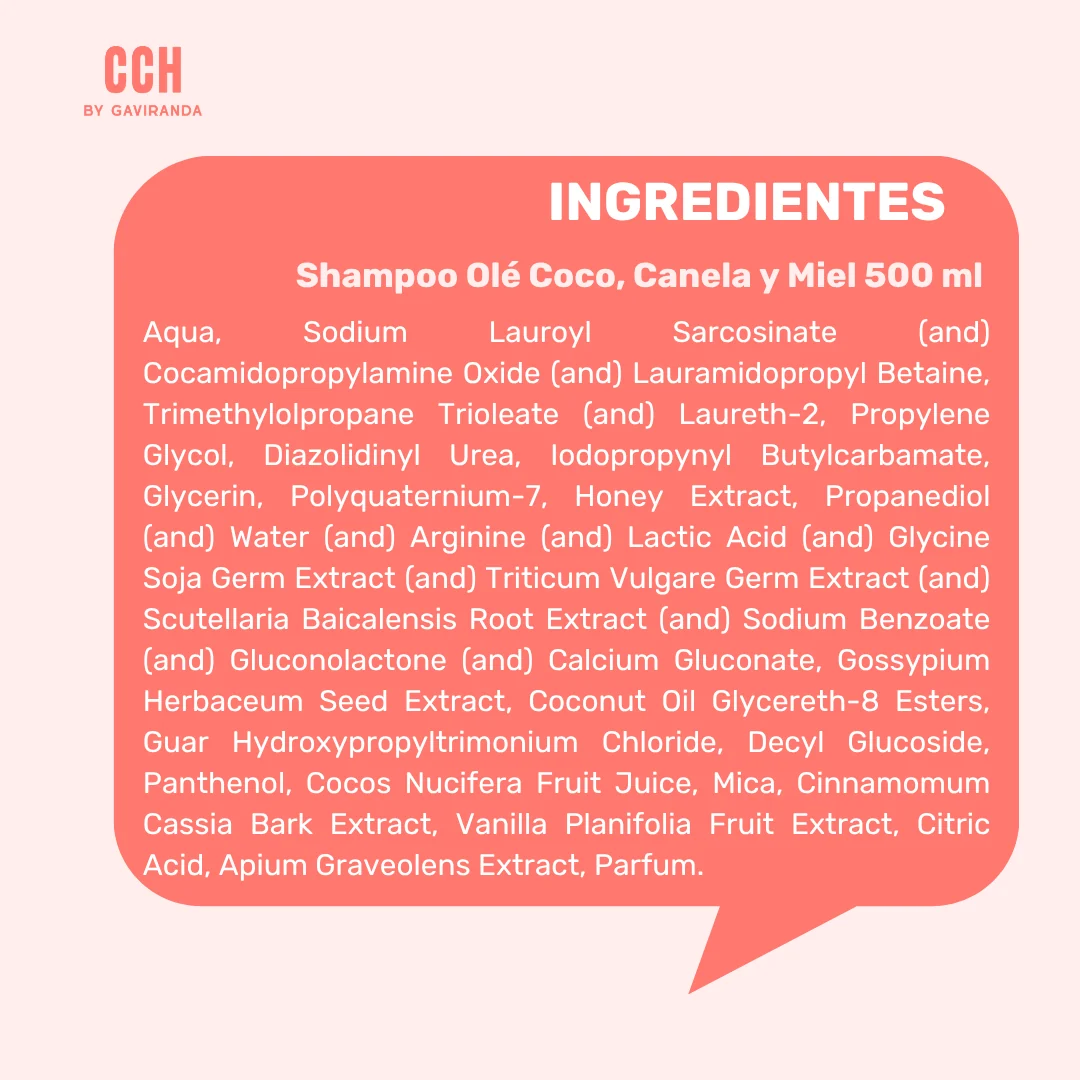 Shampoo Olé Coco, Canela y Miel 500 ml - CC Normal / seco - Imagen 3