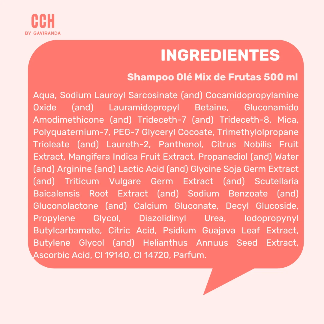 Shampoo Olé Mix de Frutas 500 ml - CC graso / puntas secas - Imagen 3