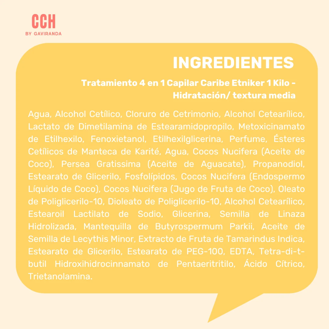 Tratamiento 4 en 1 Capilar Caribe Etniker 1 Kilo - Hidratación/ textura media - Imagen 3
