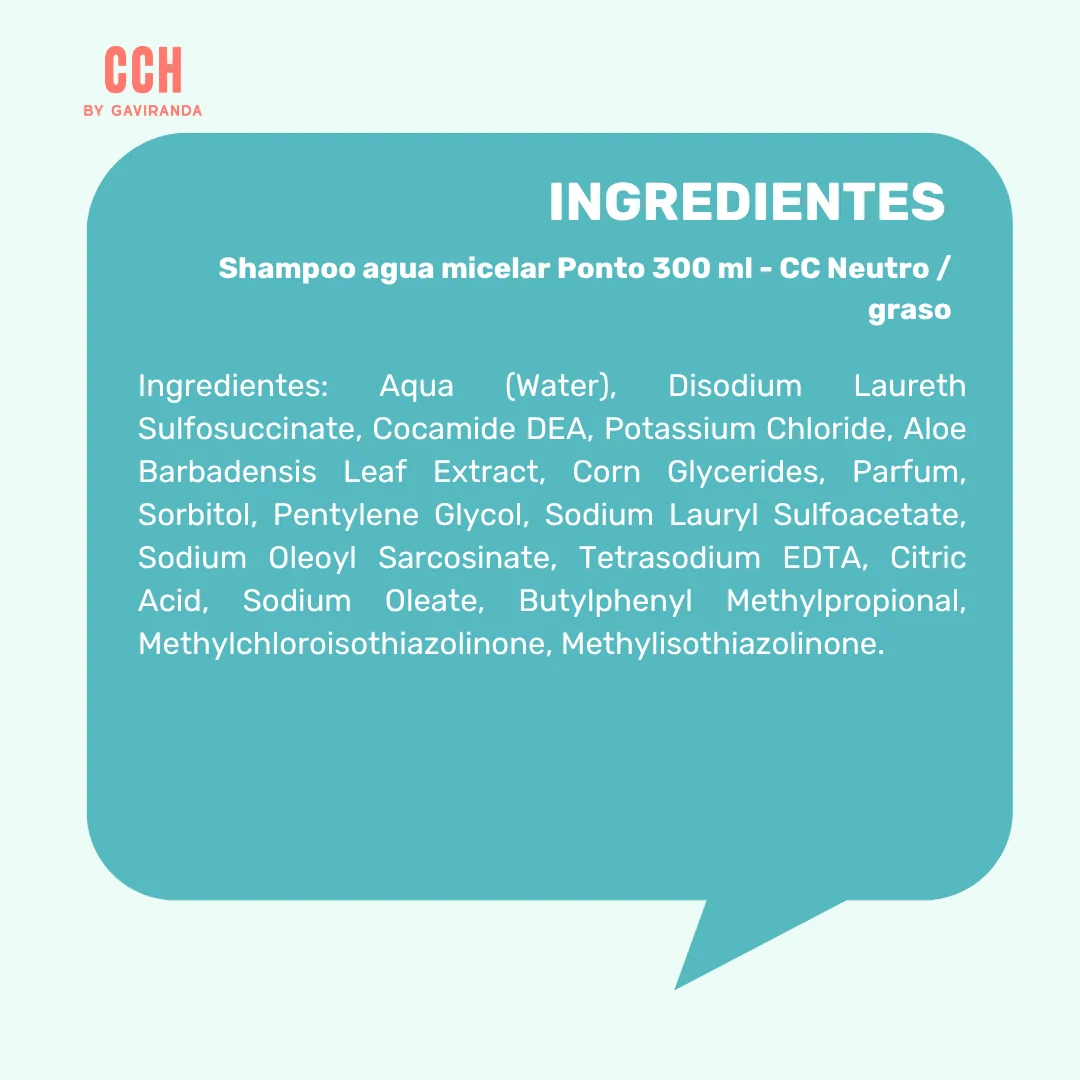 Shampoo agua micelar Ponto 300 ml - CC Neutro / graso - Imagen 3