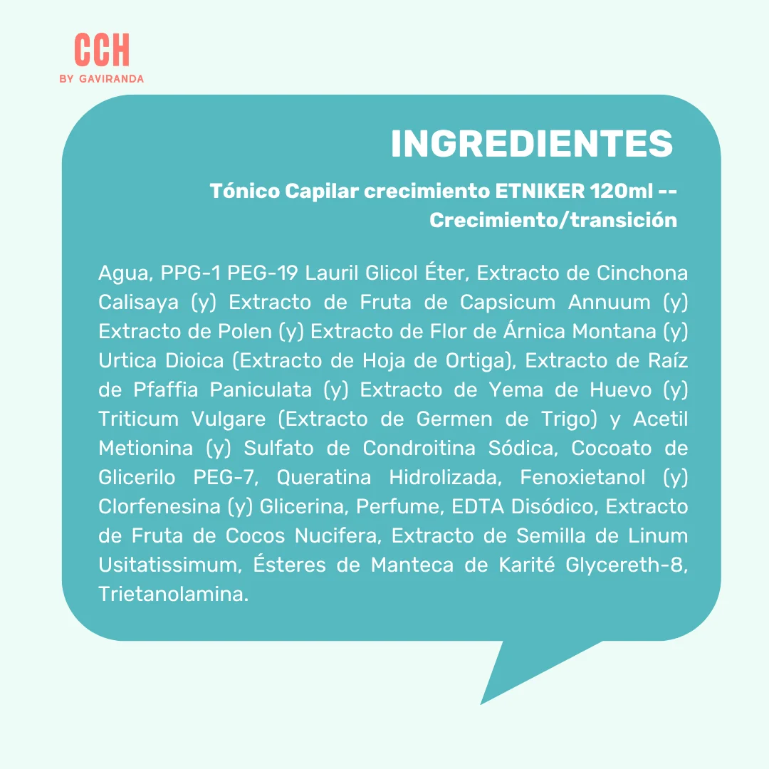 Tónico Capilar crecimiento ETNIKER 120ml -- Crecimiento/transición - Imagen 3