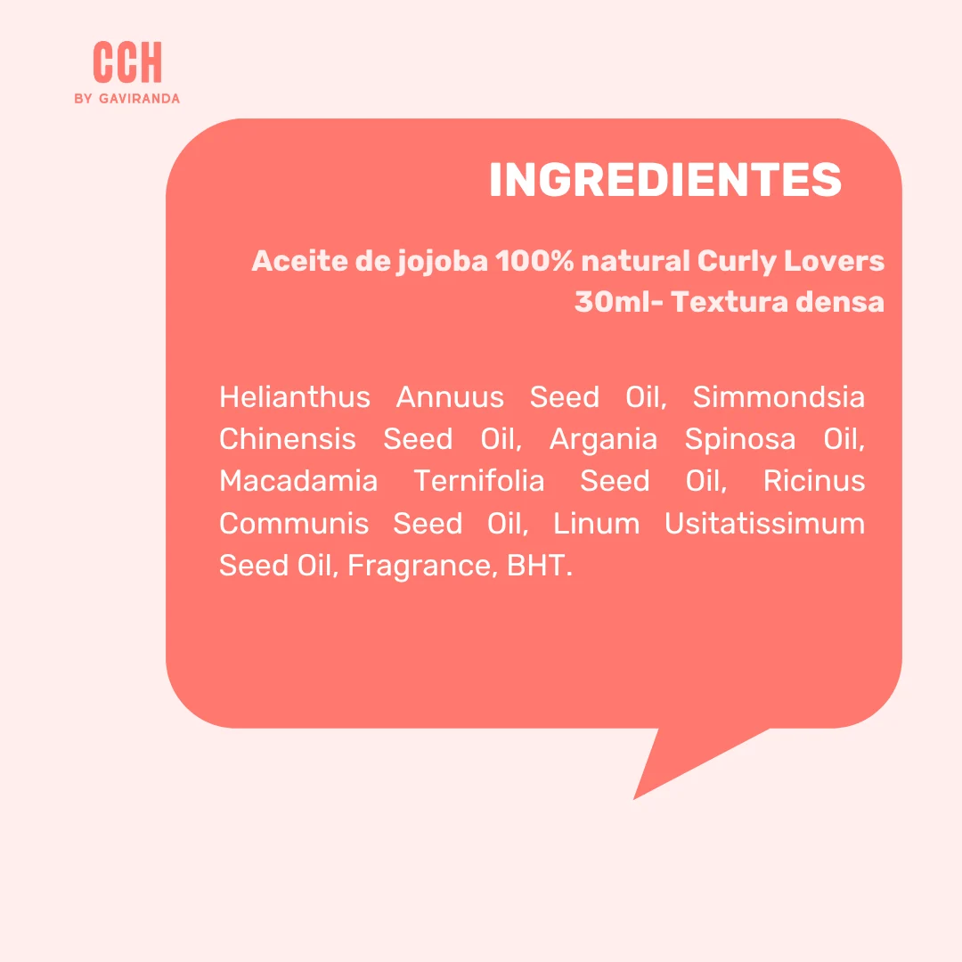 Aceite de jojoba 100% natural Curly Lovers 30ml- Textura densa - Imagen 3