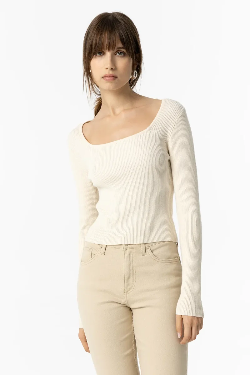 Jersey Beige Canalé - Imagen 3