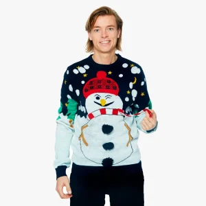 Jersey de Navidad para Hombre Muñeco de Nieve en 3D