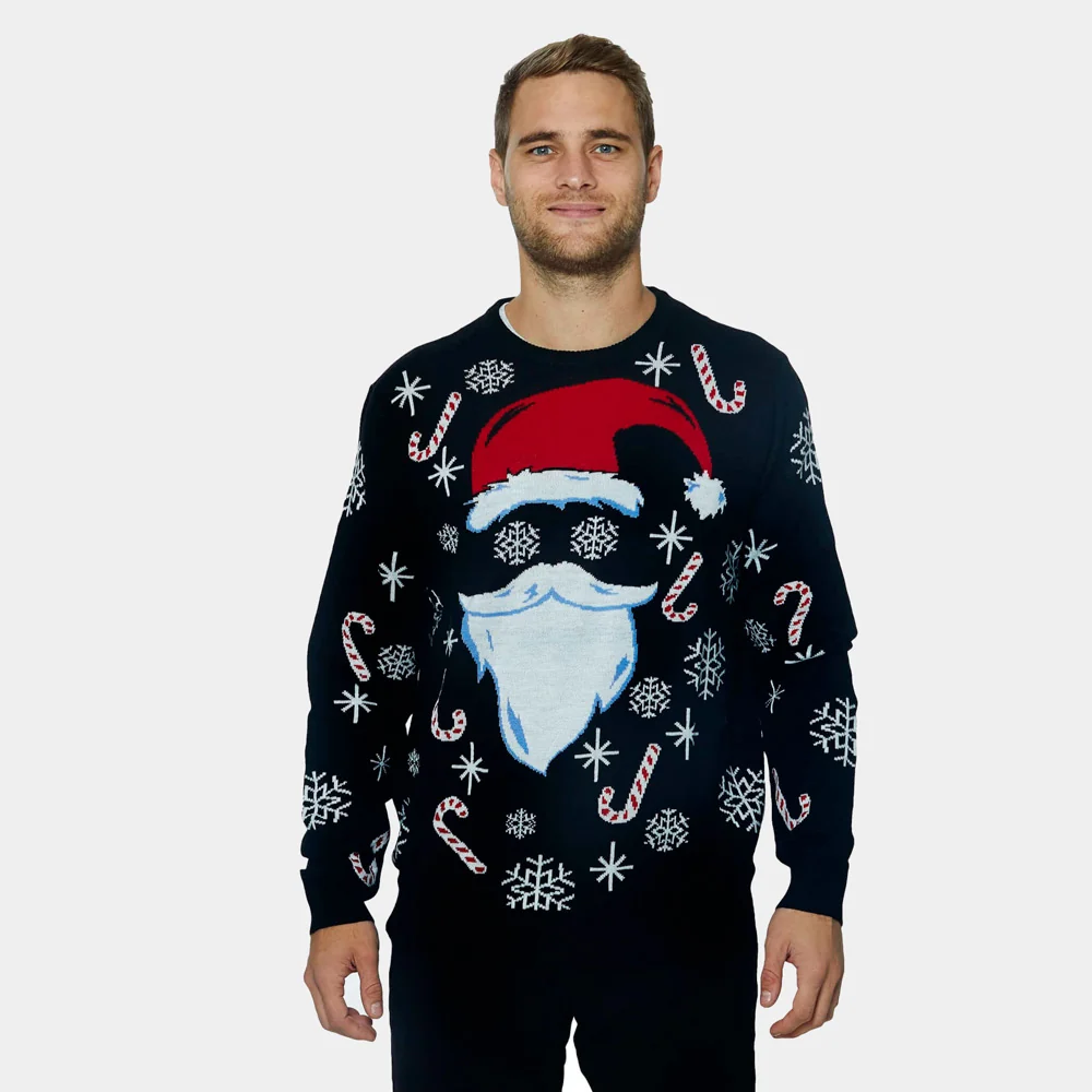 Jersey de Navidad Parejas Papá Noel Negro - Imagen 3