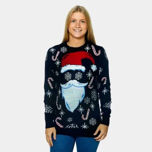 Jersey de Navidad Parejas Papá Noel Negro