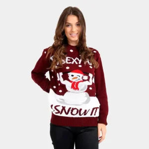 Jersey de Navidad para Mujer Muñeco de Nieve Sexy