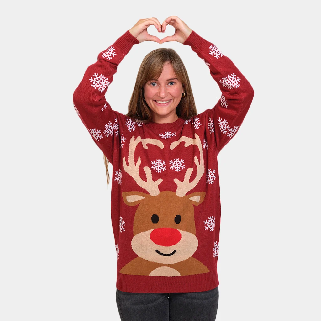 Jersey de Navidad para Mujer con Reno Rudolph Rojo - Imagen 2