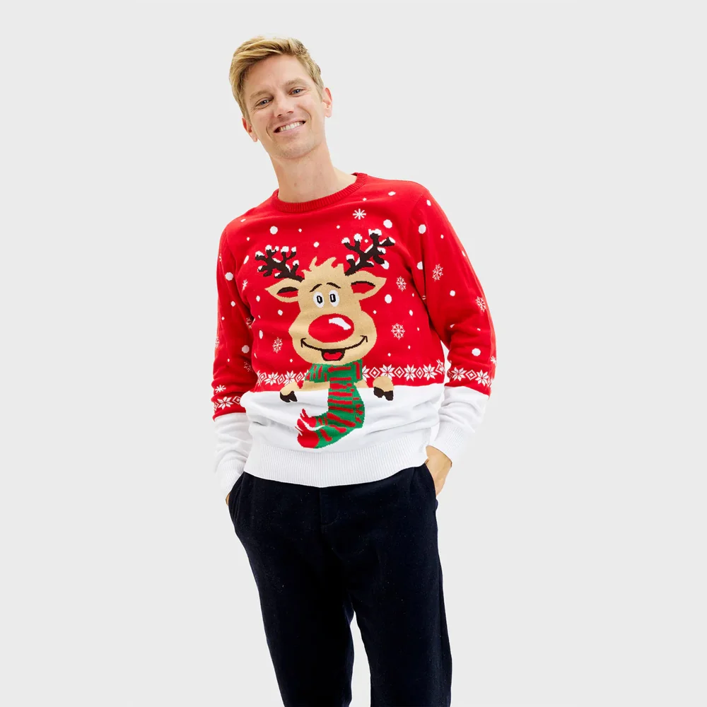 Jersey de Navidad para Hombre Reno con Bufanda - Imagen 3