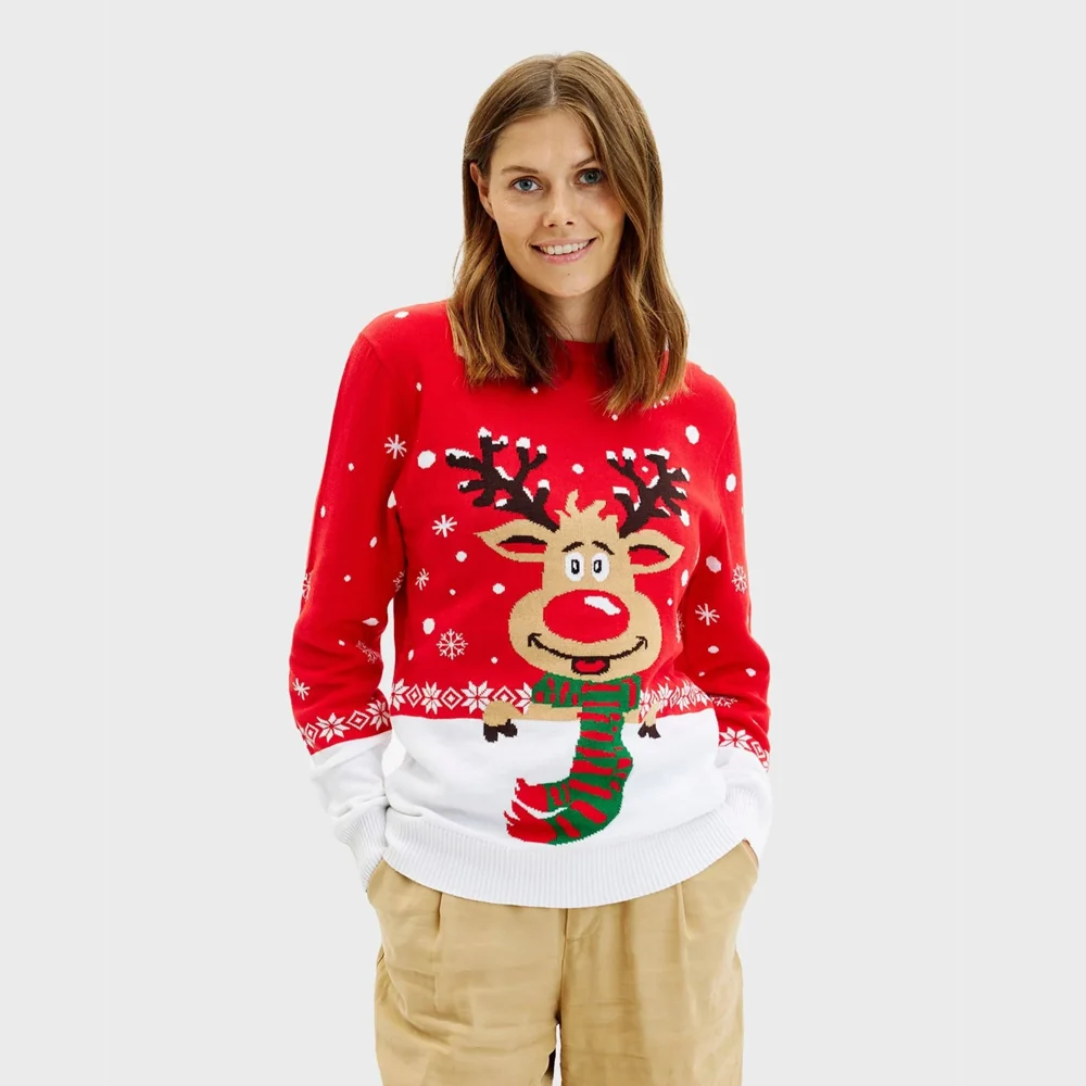 Jersey de Navidad Parejas Reno con Bufanda - Imagen 3
