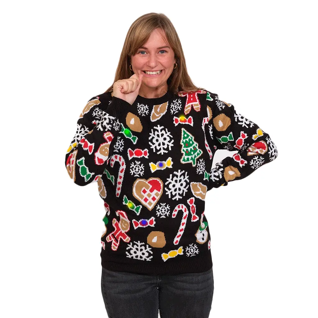 Jersey Navideño con Luces LED Parejas con Motivos Navideños