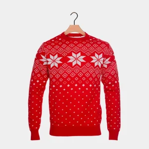 Jersey de Navidad para Hombre Rojo con Estrellas