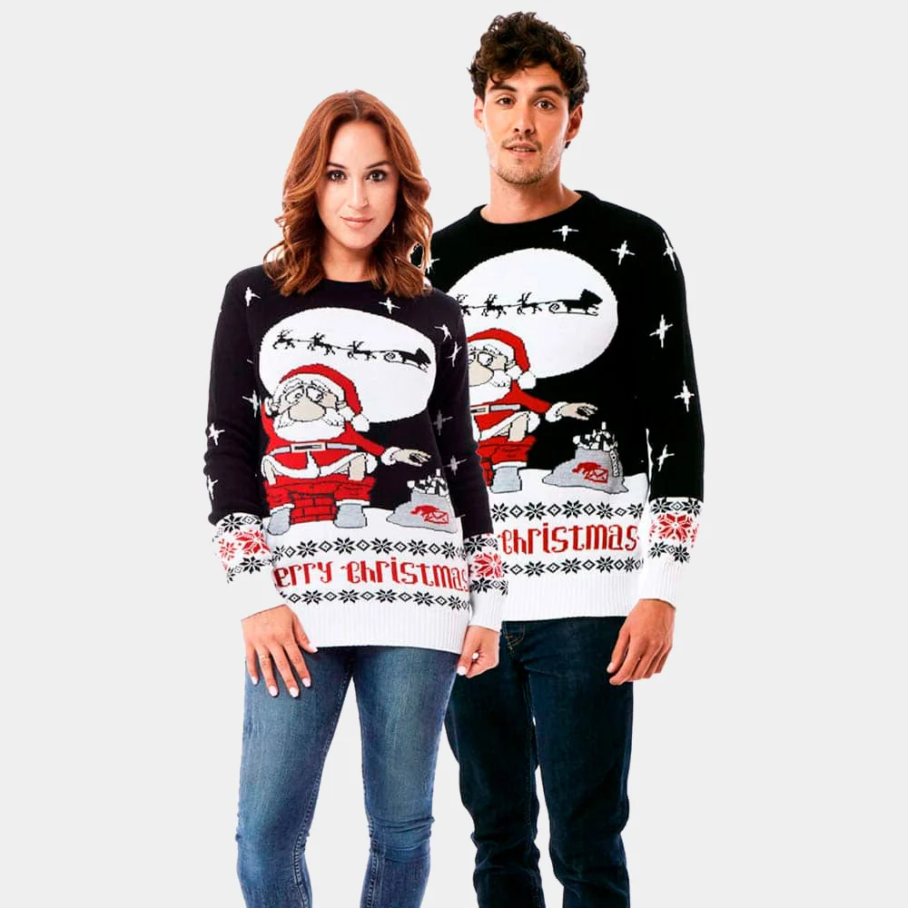 Jersey de Navidad para Hombre Santa Descargando - Imagen 3