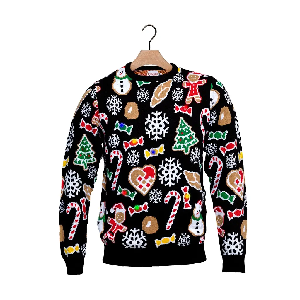 Jersey Navideño con Luces LED para Hombre con Motivos Navideños