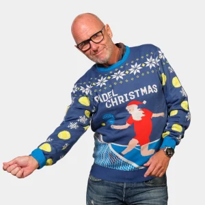Jersey de Navidad para Hombre Pádel Christmas Azul