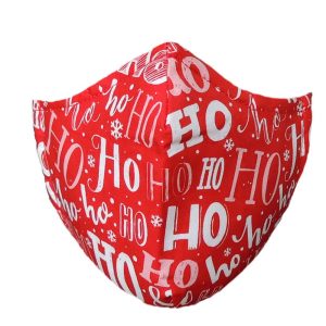 Mascarilla Navideña JN Roja Ho Ho Ho