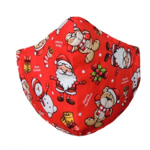 Mascarilla Navideña Niños JN Ositos y Papá Noel