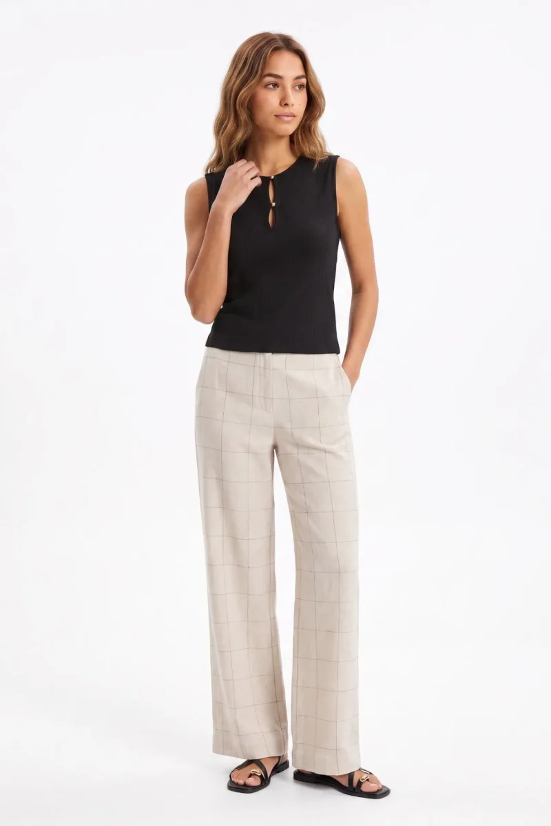 Pantalón Lino Cuadros - Imagen 2
