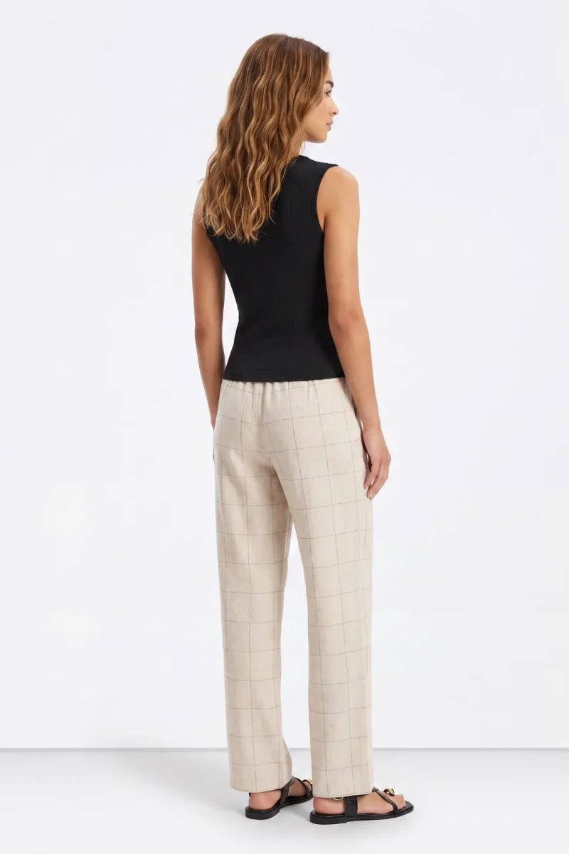 Pantalón Lino Cuadros - Imagen 3