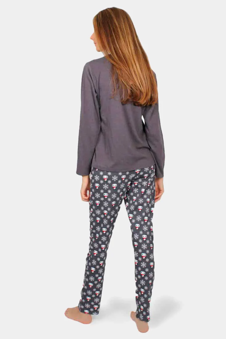 Pijama de Navidad Mujer Gris Cool Panda - Imagen 3