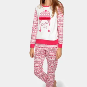Pijama de Navidad Winter Is Coming Mujer Burdeos