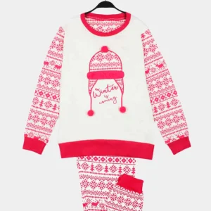 Pijama de Navidad Winter Is Coming Niños Burdeos
