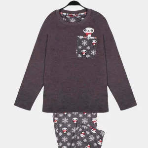 Pijama de Navidad Niño Gris Cool Panda