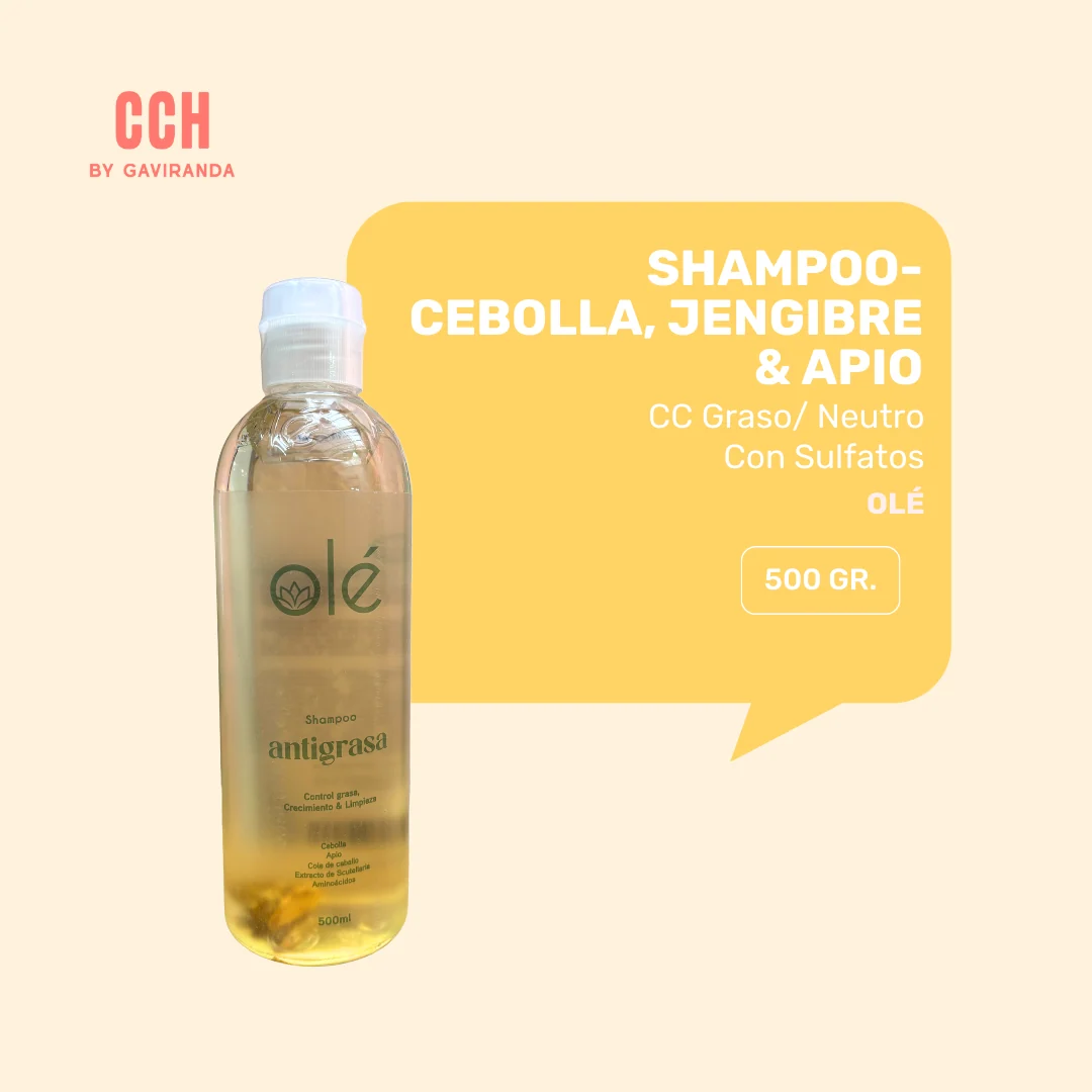 Shampoo Olé Cebolla, Jengibre y Apio 500 ml - CC Graso