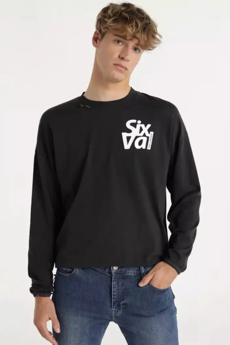 Sudadera Crop Negra - Imagen 4