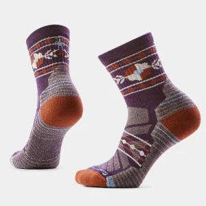 Wandersocken Light Cushion Mid Crew mit Retro Floral-Print für Damen