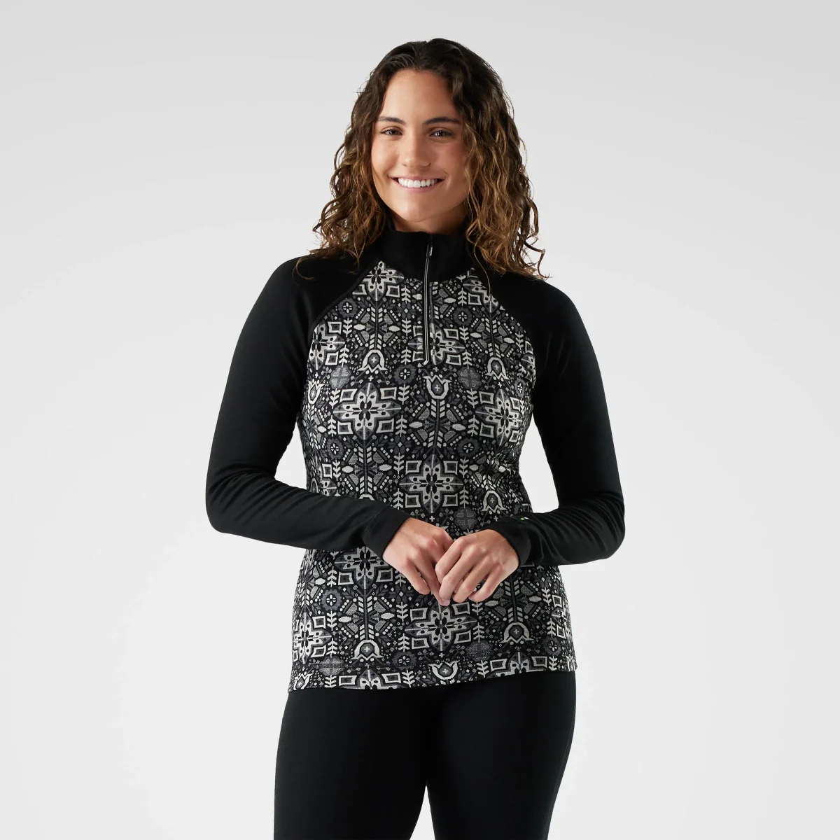 Camiseta interior Classic Thermal Merino con cremallera de 1/4 para mujer