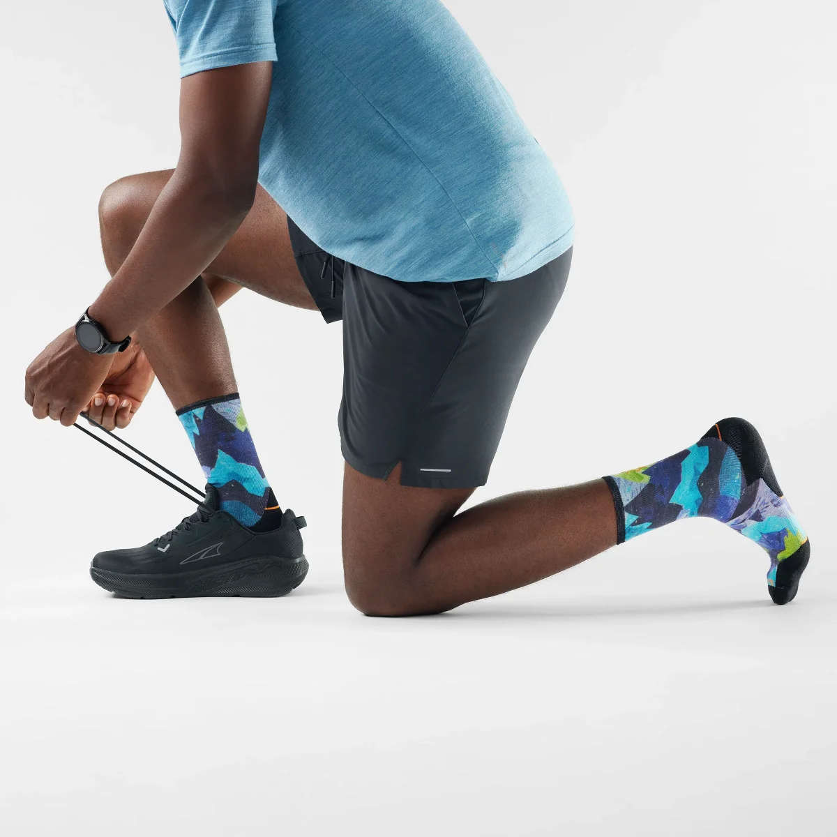 Targeted Cushion Crew Trailrunningsocken mit Summit Sector Print - Imagen 3