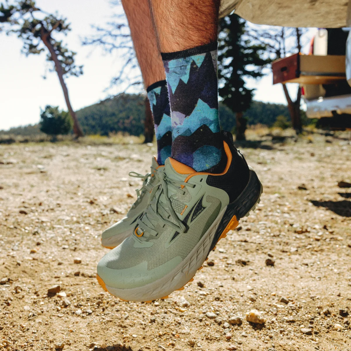Targeted Cushion Crew Trailrunningsocken mit Summit Sector Print - Imagen 4