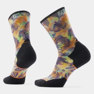 Damen Trail Run Crew Socken Floral Party Print