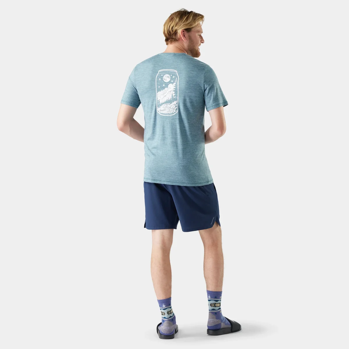 Peak Pints Merino Hemp Blend Kurzarm-T-Shirt mit Grafik für Herren - Imagen 3