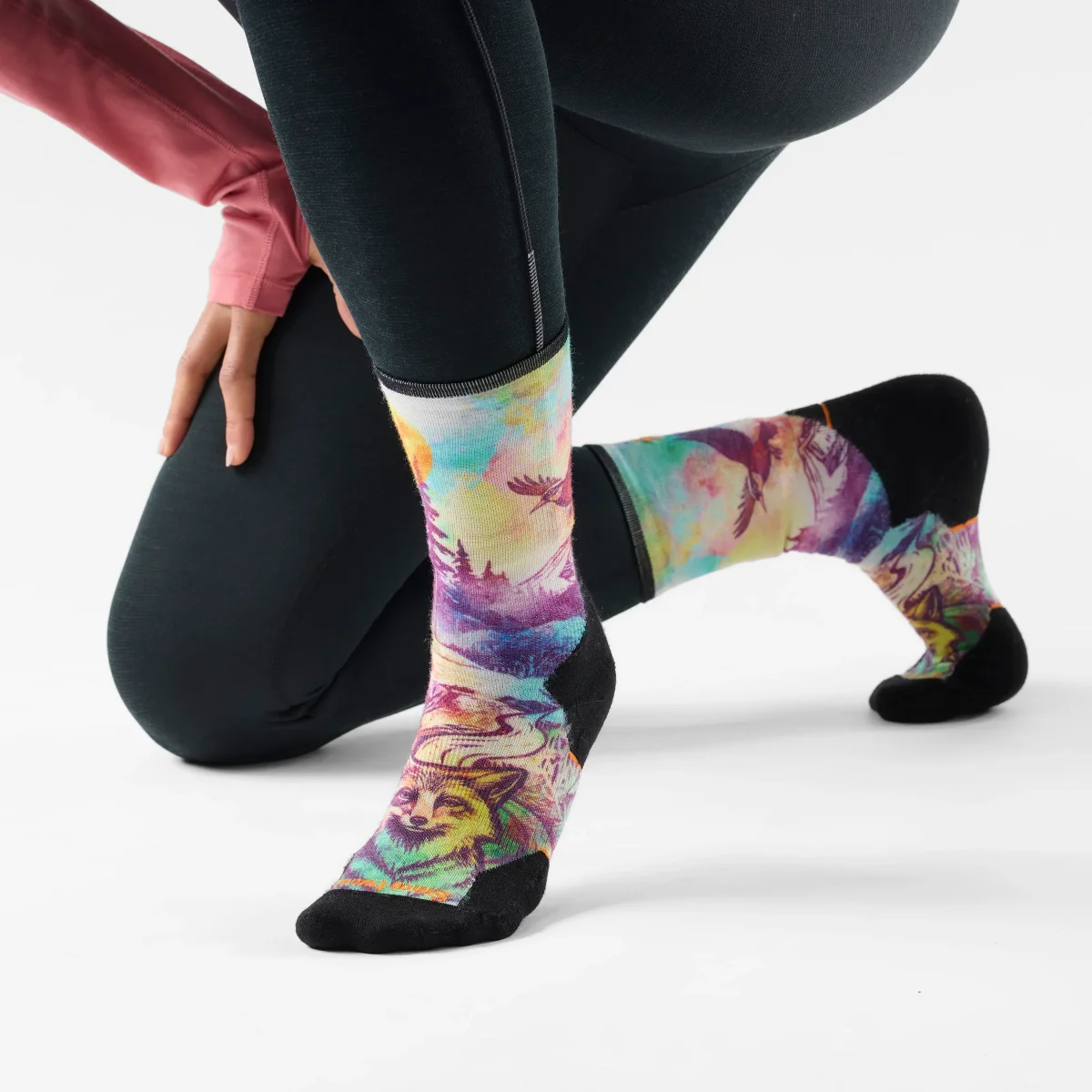 Calcetines de caña alta estampados Trail Run Targeted Cushion Serene Peak para mujer - Imagen 3