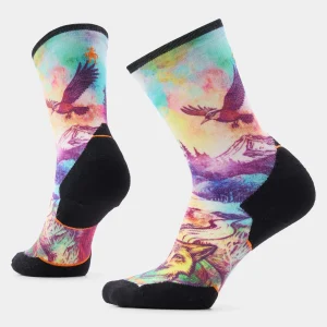 Calcetines de caña alta estampados Trail Run Targeted Cushion Serene Peak para mujer