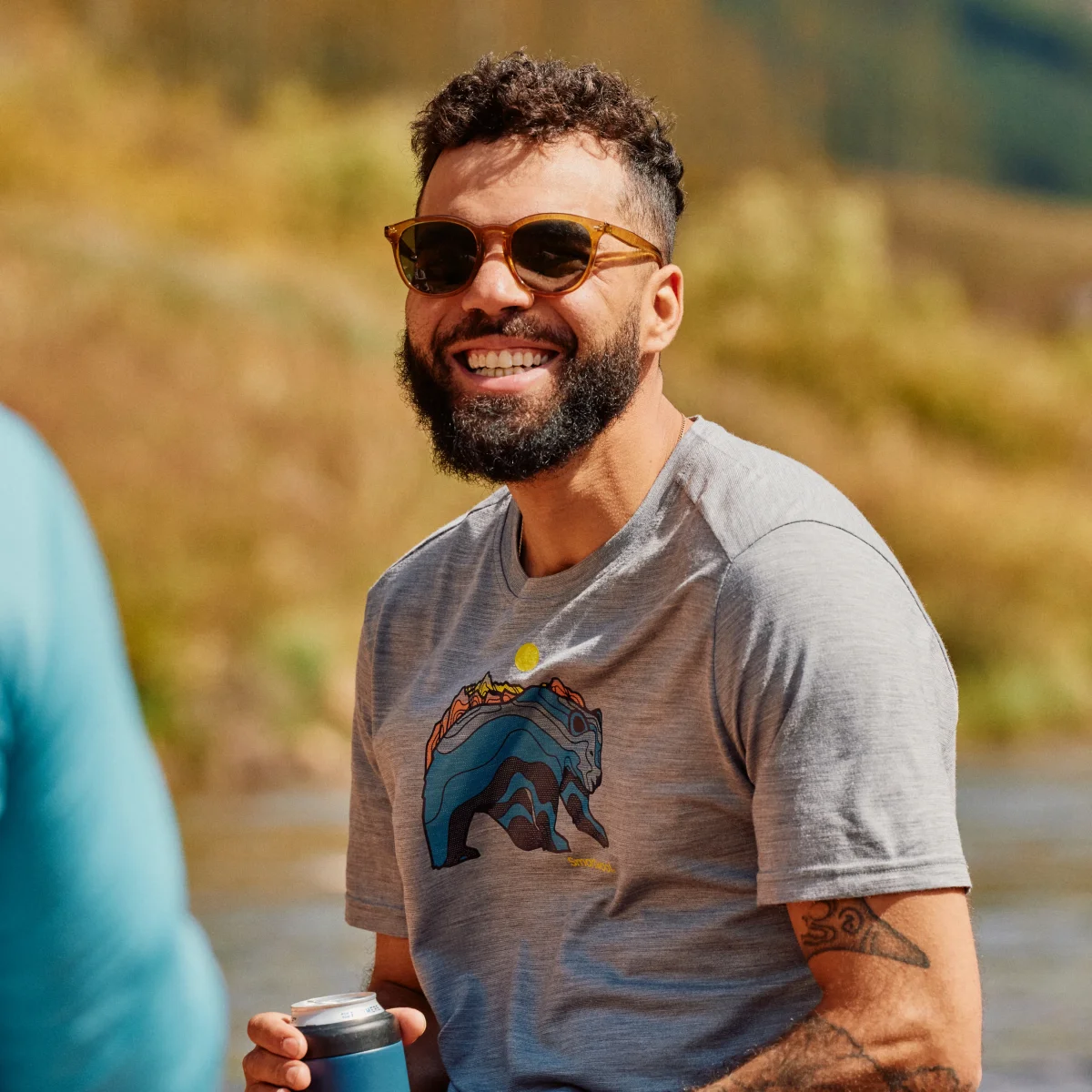 Herren Bear Strata Active Kurzarm Grafik T-Shirt - Imagen 5