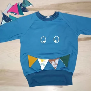 Sudadera Artesana Reciclada Infantil | Monstruito Sostenible | La Sombra del Gato