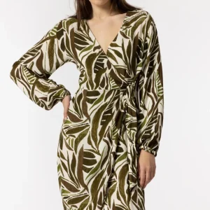 Vestido Midi Estampado Hojas