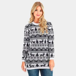 Vestido Navideño para Mujer Renos, Árboles y Nieve